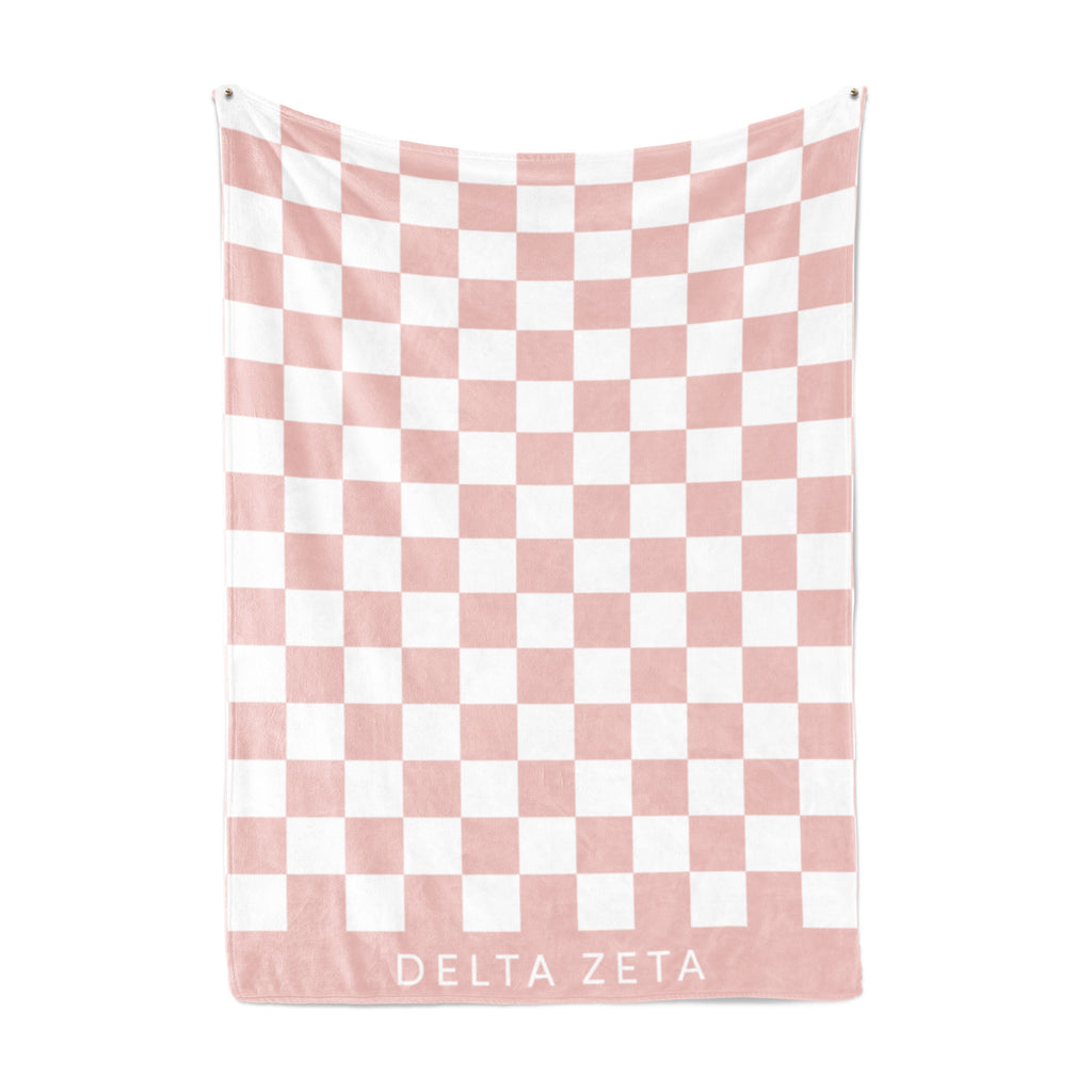 Delta Zeta Thick Blanket, Stylish Checkered Blanket 50 in X 62 in