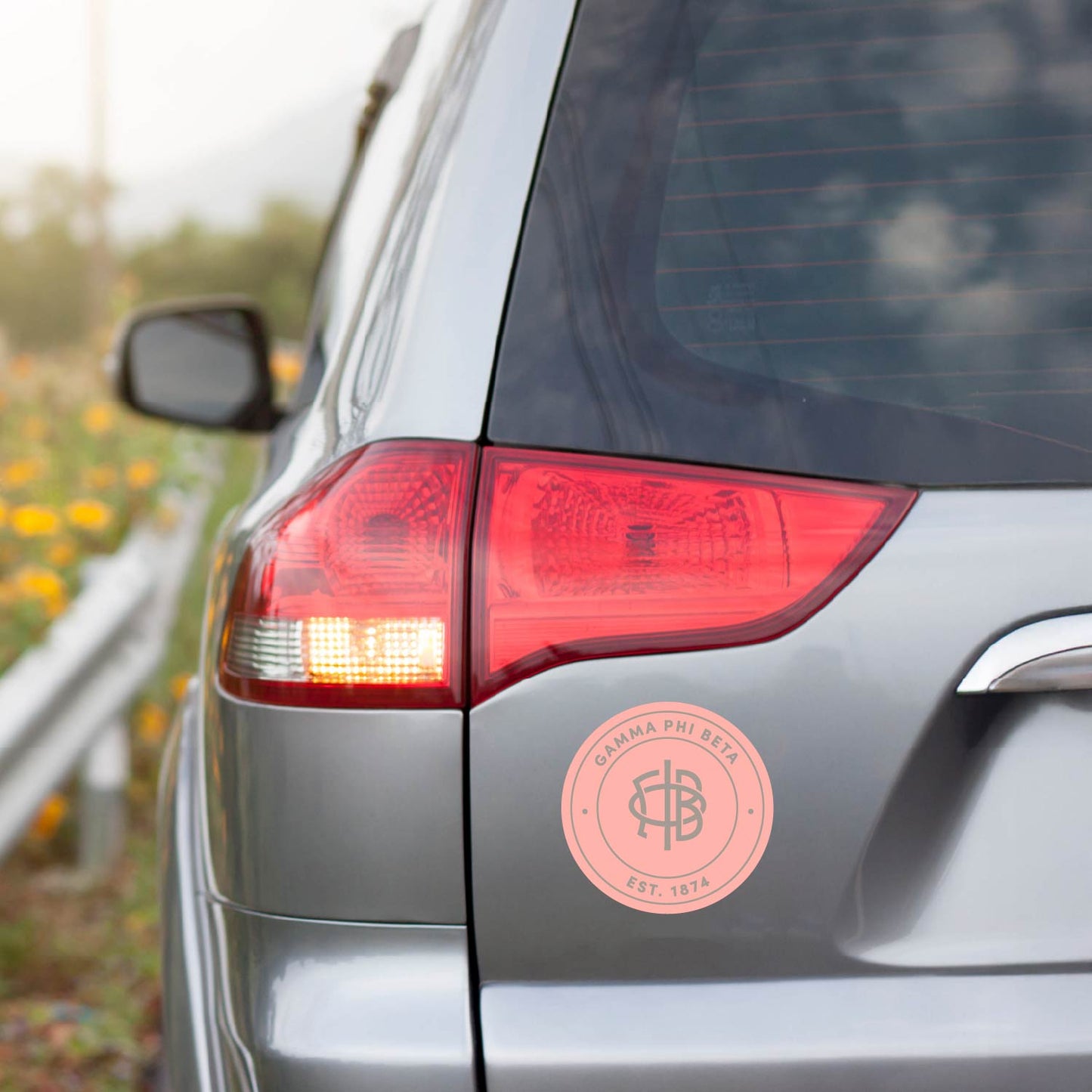 Gamma Phi Beta Sorority Car Decal Sticker- Full Color Circle Logo