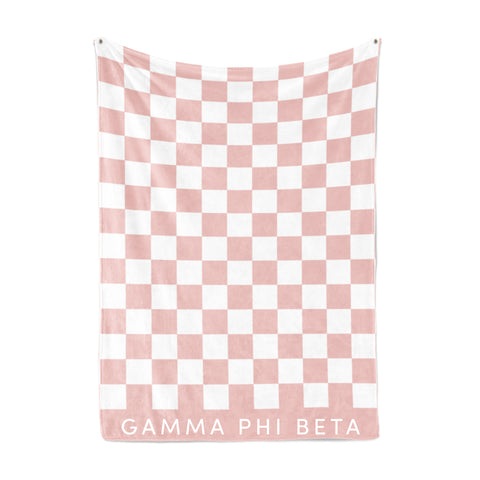 Gamma Phi Beta Thick Blanket, Stylish Checkered Blanket 50 in X 62 in