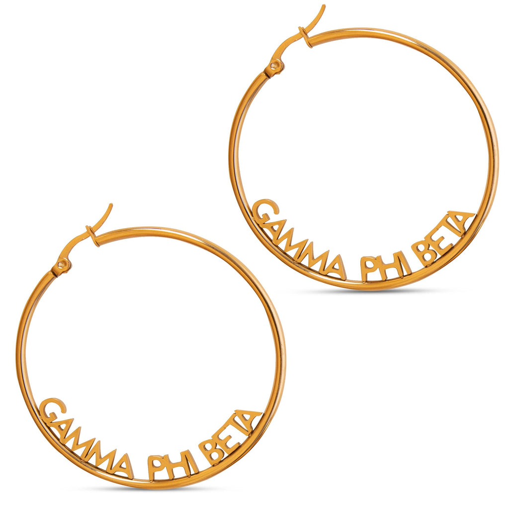 Gamma Phi Beta Earrings - Hoop Design