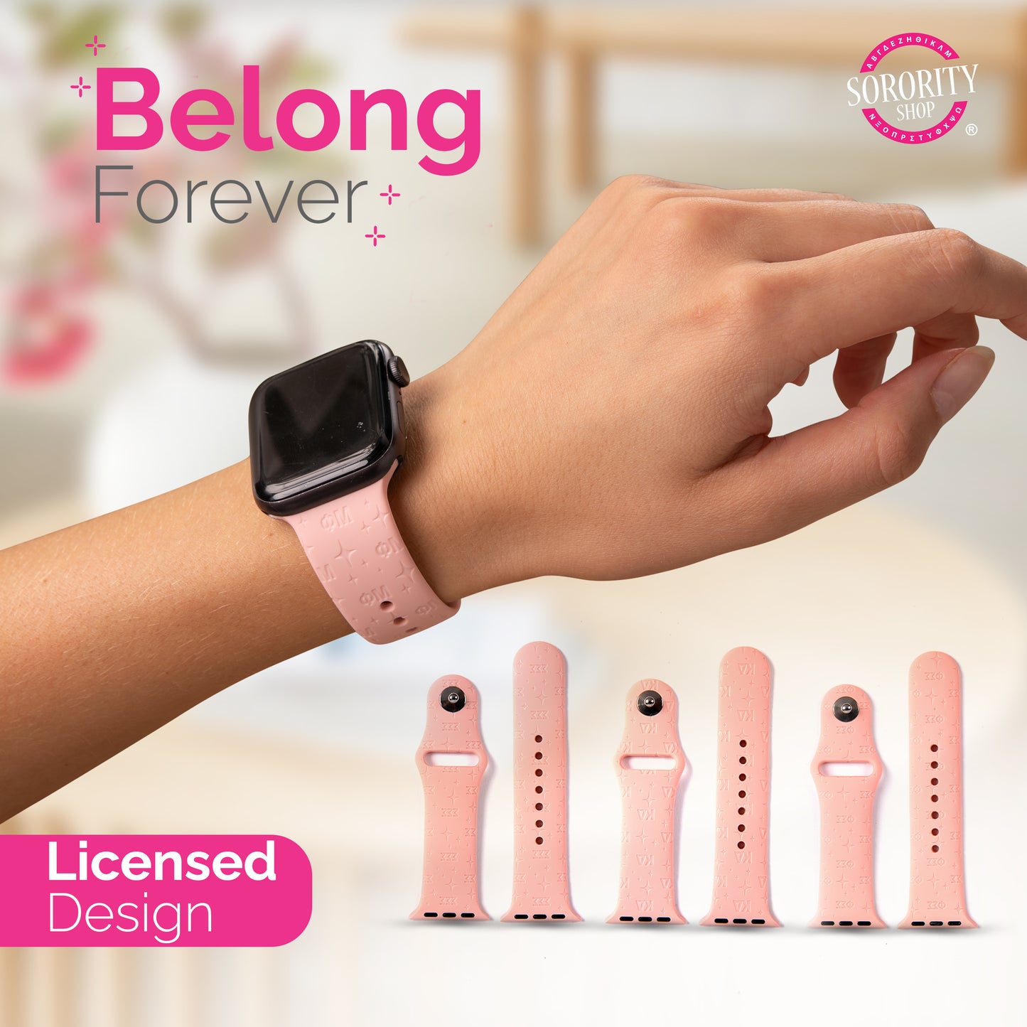 Alpha Phi Smart Watch Band, Compatible with Apple Watch