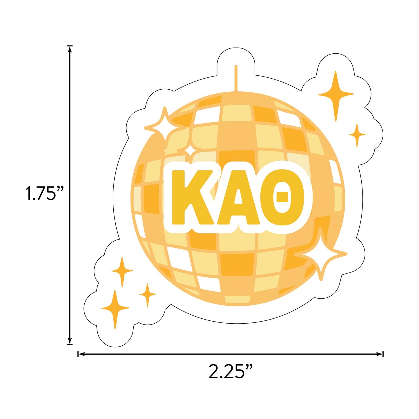 Kappa Alpha Theta Sticker Sheet - Western Disco Design