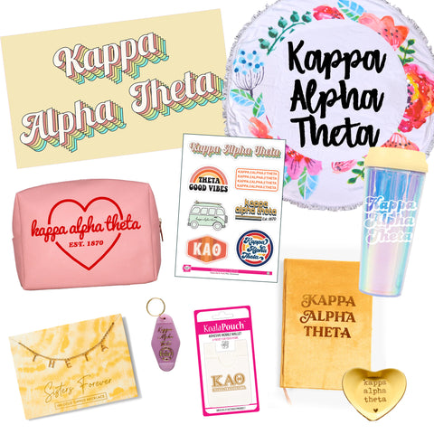 Kappa Alpha Theta Celebrate Sisterhood Sorority Gift Box- 10 unique items
