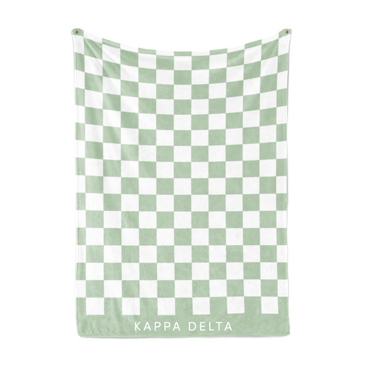 Kappa Delta Blanket - Thick Checkered Sherpa Blanket