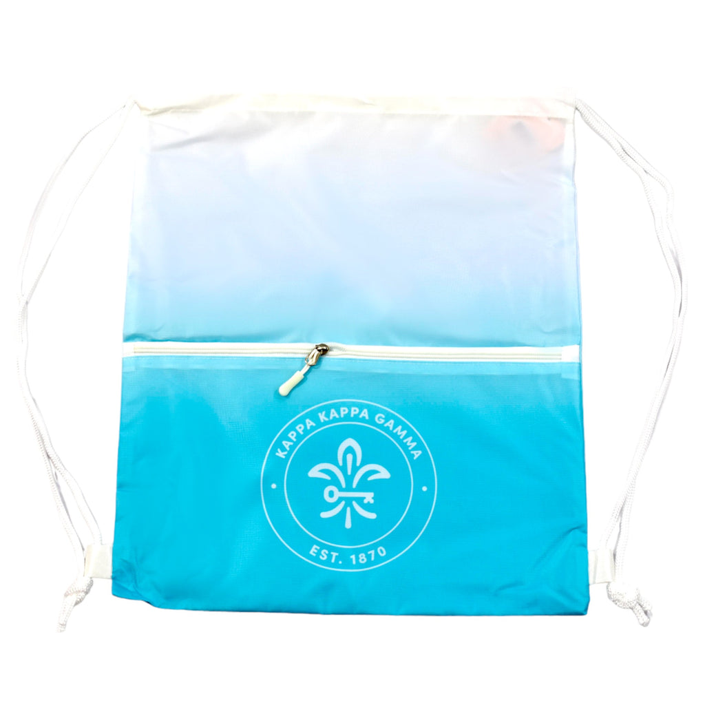 Kappa Kappa Gamma Drawstring Backpack, Ombre Color Design