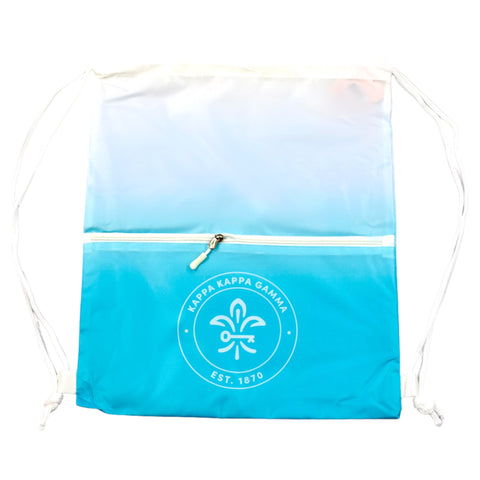 Kappa Kappa Gamma Drawstring Backpack, Ombre Color Design