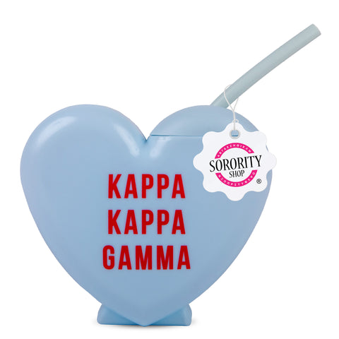 Kappa Kappa Gamma Tumbler- Candy Heart Shaped
