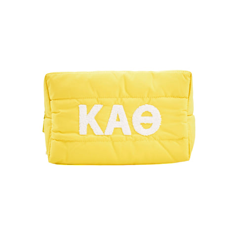 Kappa Alpha Theta Makeup Bag - Puffer Style with Sorority Letters