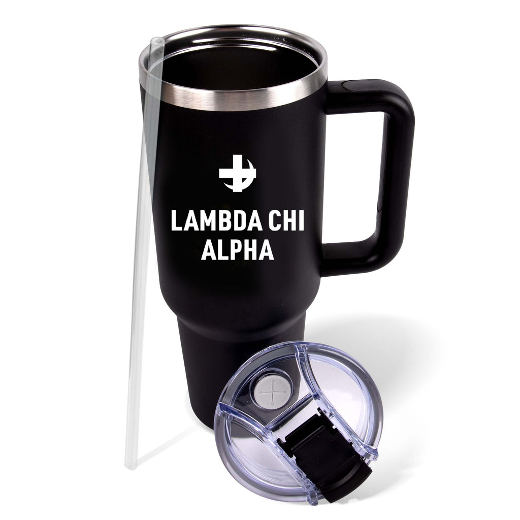 Lambda Chi Alpha Fraternity 40oz Stainless Steel Tumbler with Handle