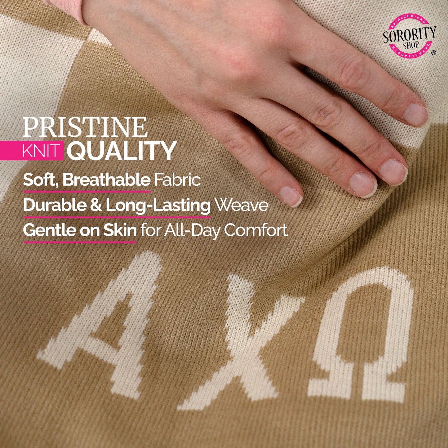 Sigma Delta Tau Blanket - Acrylic Knit Checkered Blanket