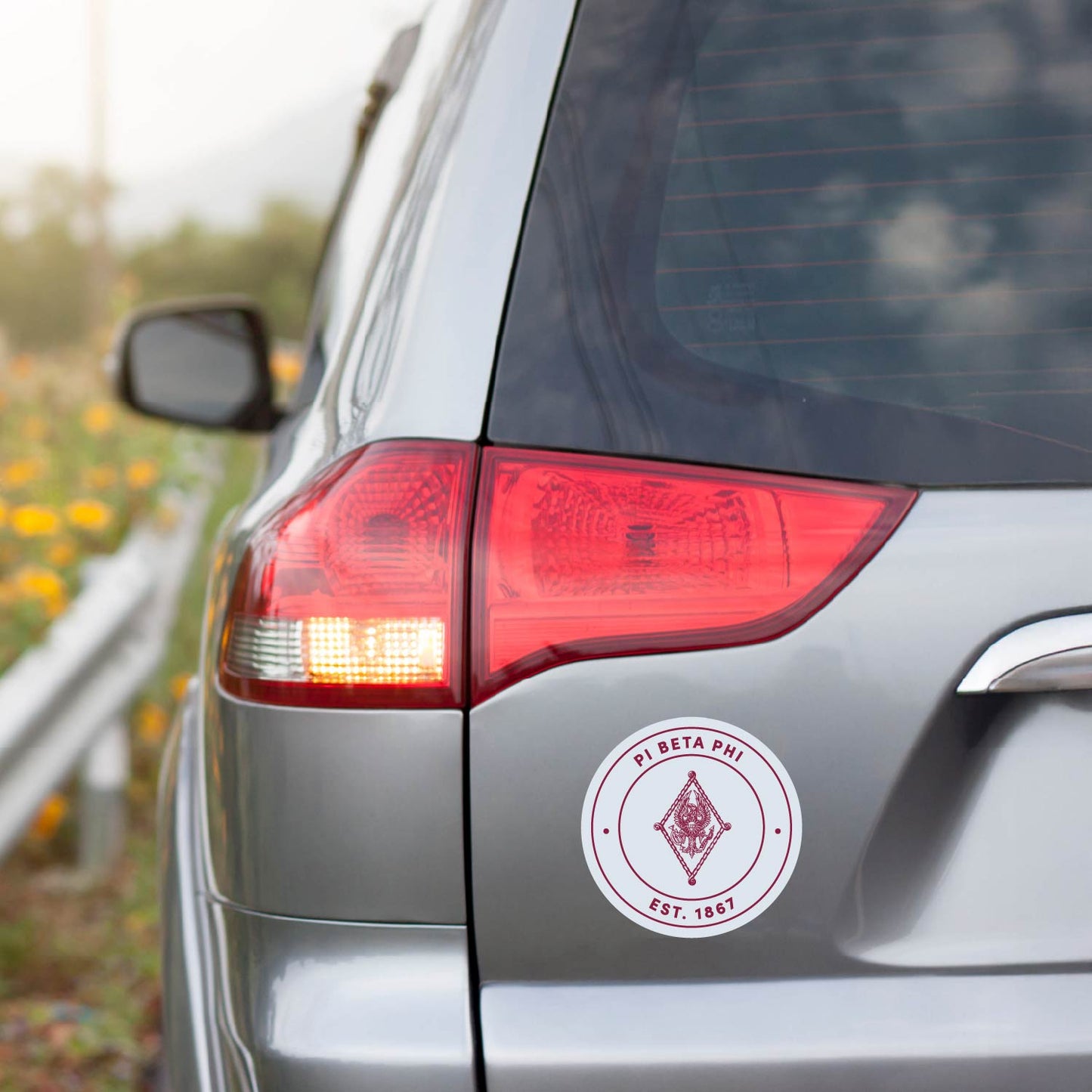 Pi Beta Phi Sorority Car Decal Sticker- Full Color Circle Logo