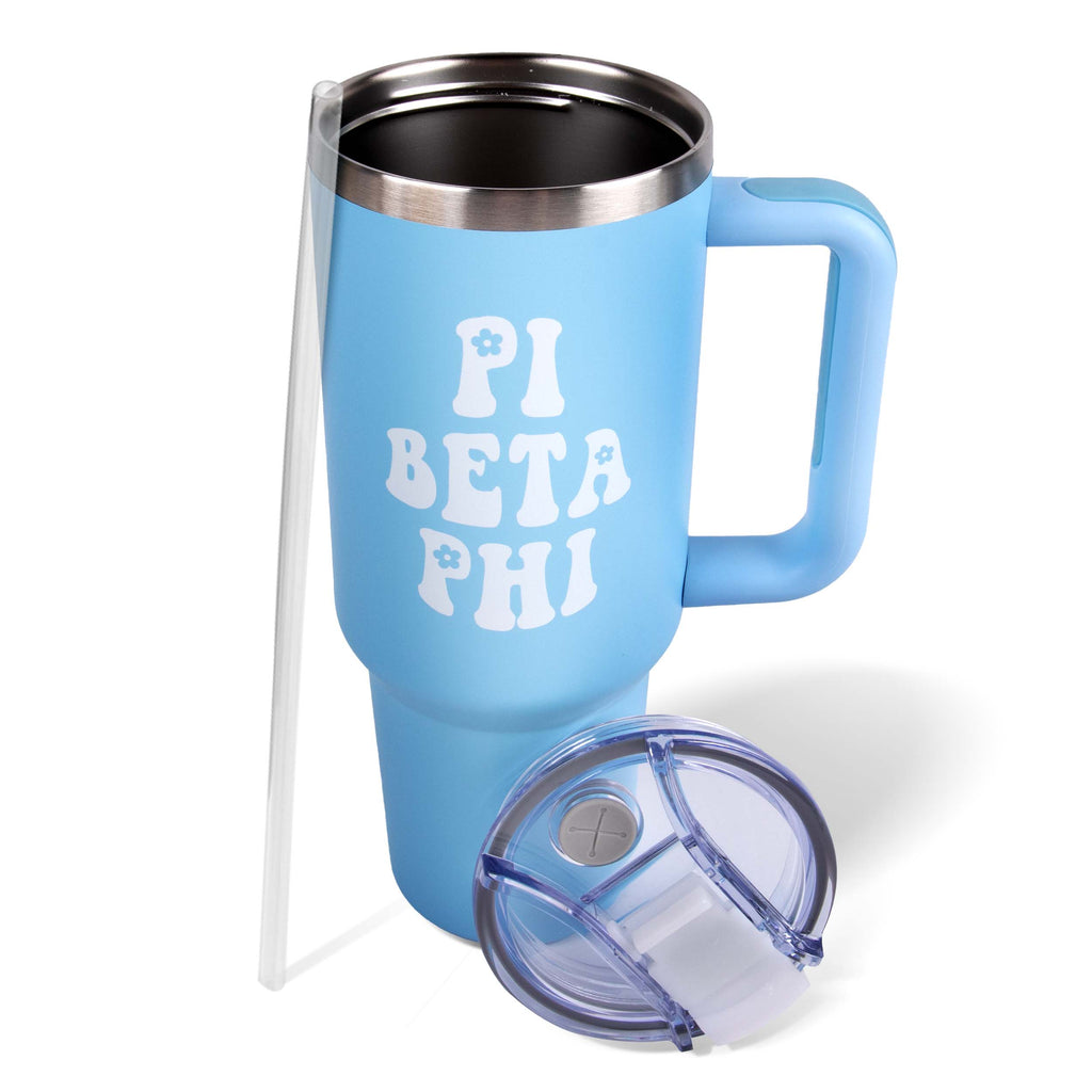 Pi Beta Phi 40oz Stainless Steel Tumbler with Handle