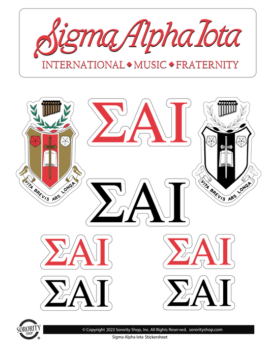 Sigma Alpha Iota Sorority Sticker Sheet- Brand Focus
