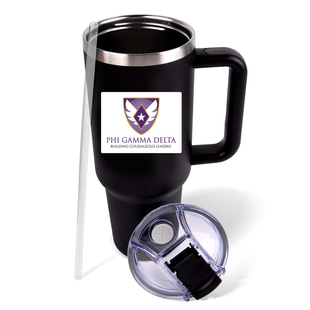 Phi Gamma Delta Fraternity 40oz Stainless Steel Tumbler with Handle