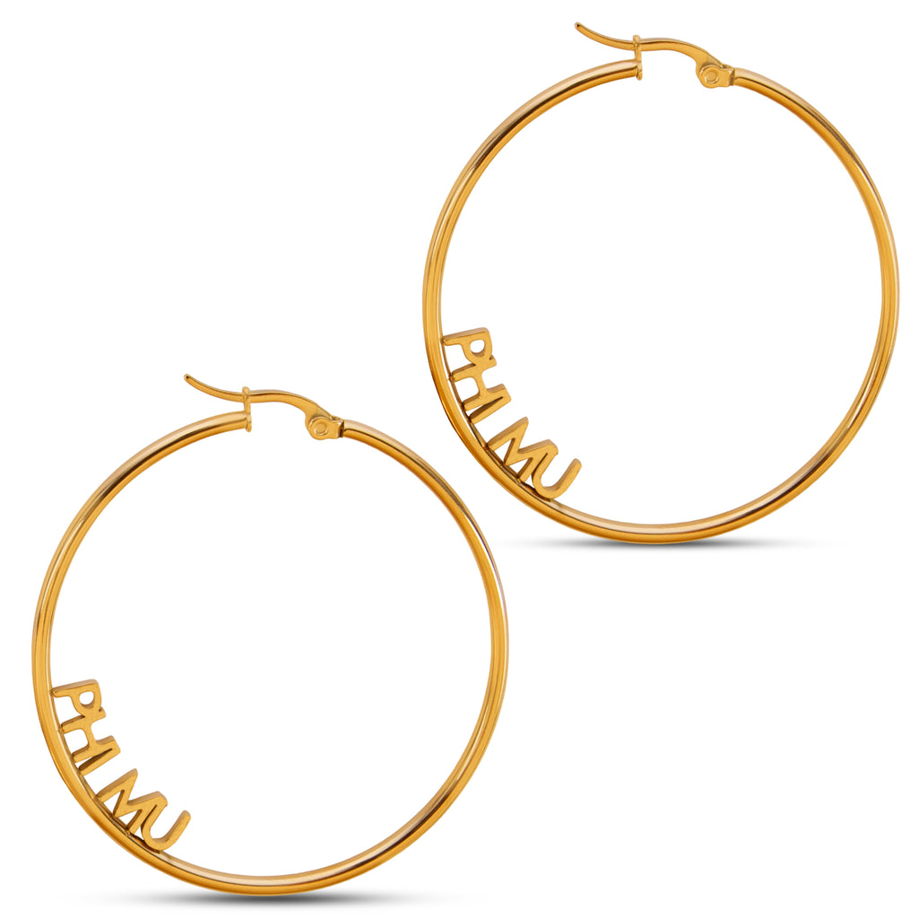 Phi Mu Earrings - Hoop Design