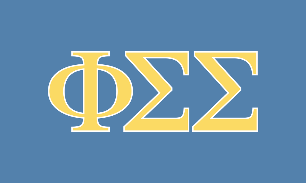 Phi Sigma Sigma Sorority Greek Letters Flag, Two-Color Design