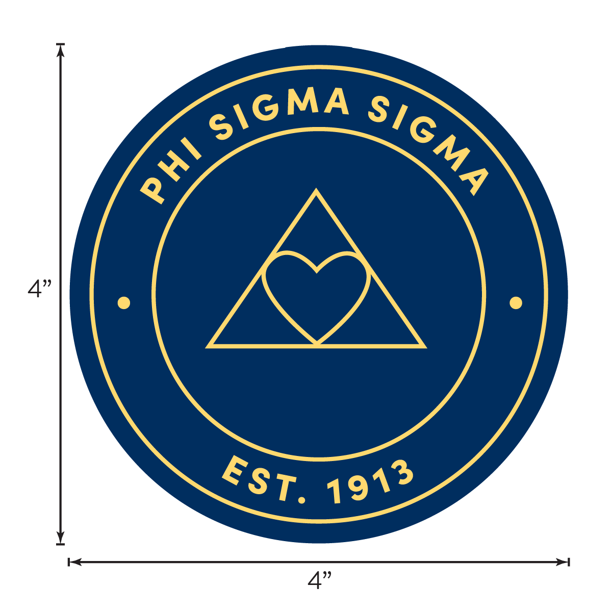 Phi Sigma Sigma Sorority Car Decal Sticker- Full Color Circle Logo