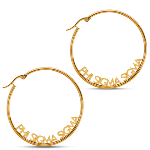 Phi Sigma Sigma Earrings - Hoop Design