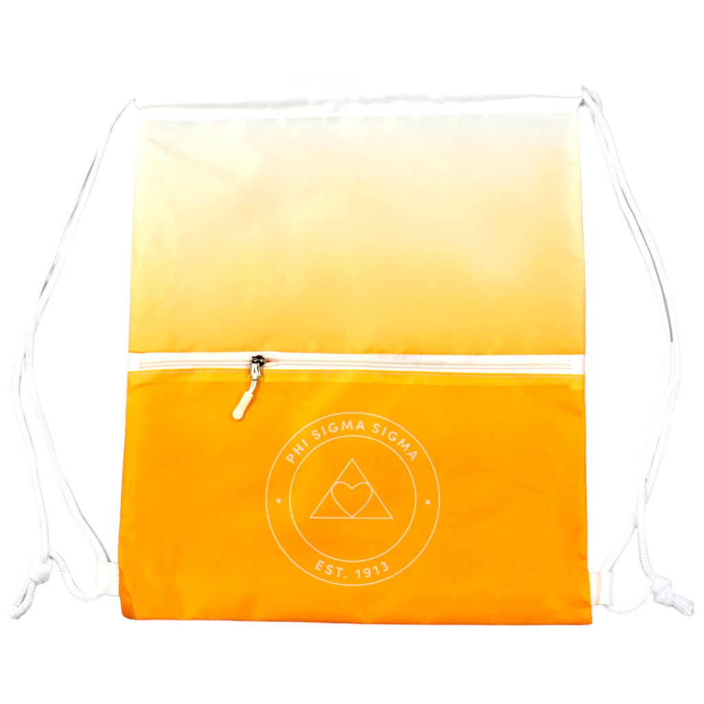 Phi Sigma Sigma Drawstring Backpack, Ombre Color Design