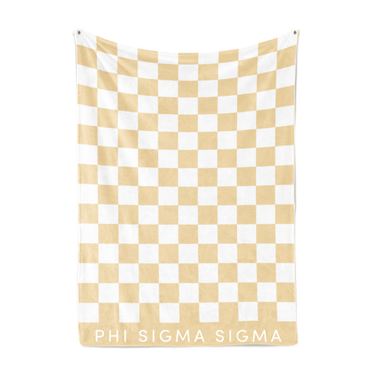 Phi Sigma Sigma Blanket - Thick Checkered Sherpa Blanket