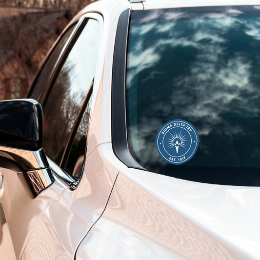 Sigma Delta Tau Sorority Car Decal Sticker- Full Color Circle Logo