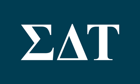 Sigma Delta Tau Sorority Greek Letters Flag, Two-Color Design