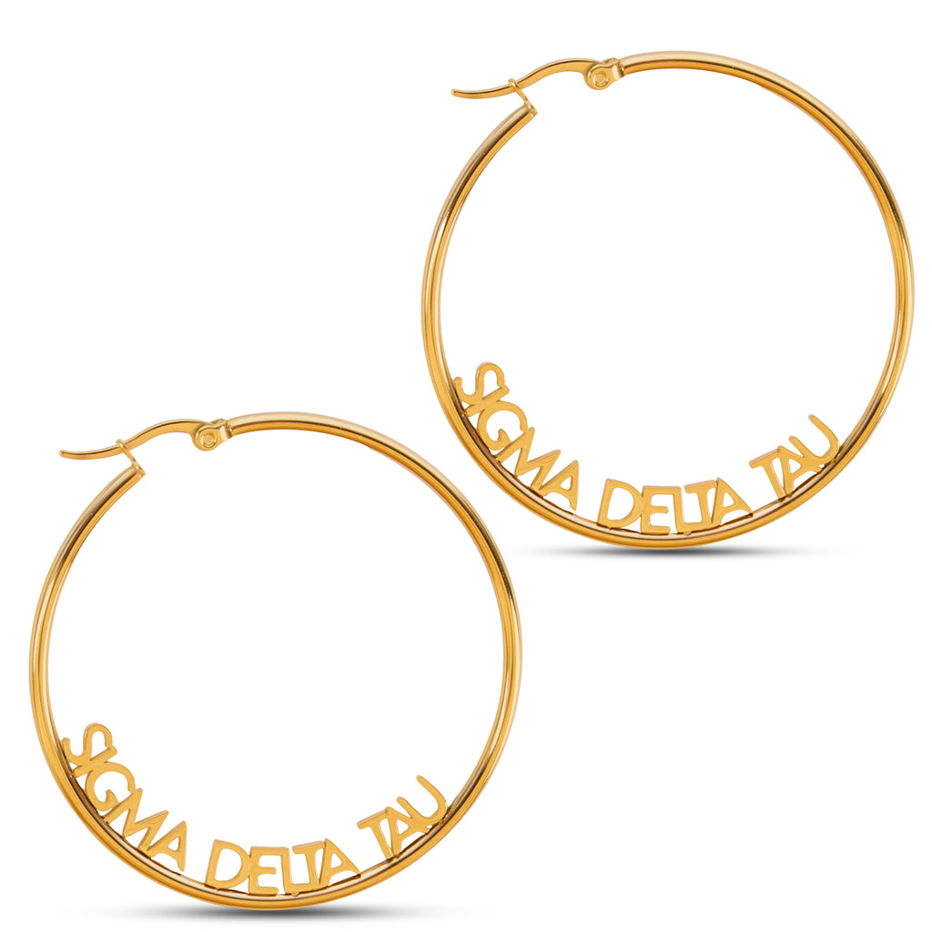 Sigma Delta Tau Earrings - Hoop Design