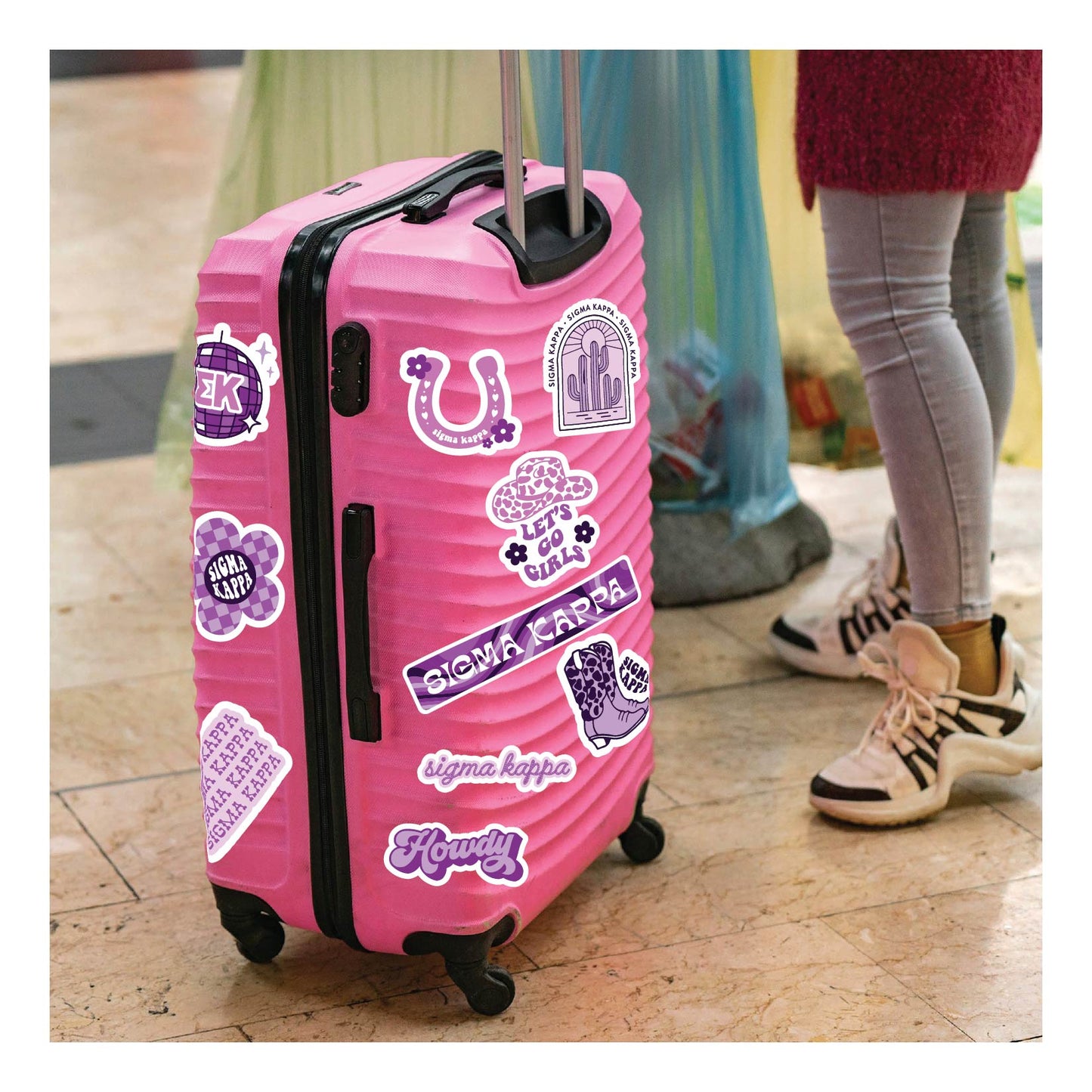 Sigma Kappa Sticker Sheet - Western Disco Design