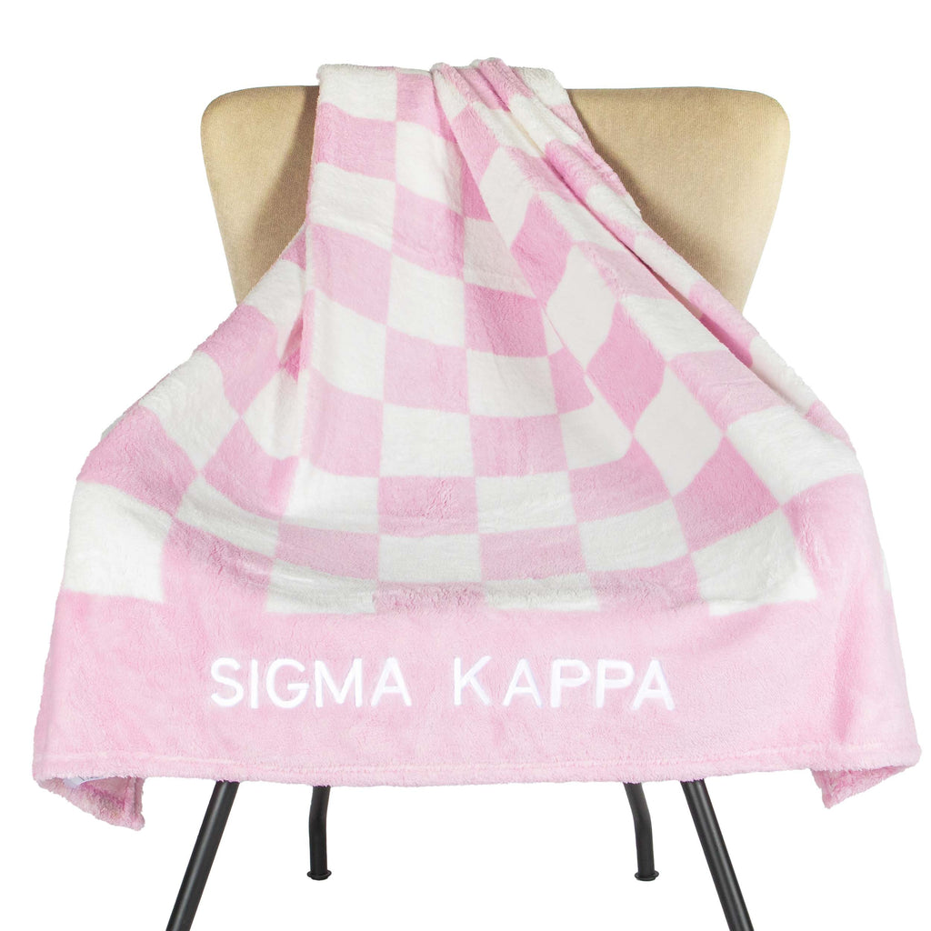 Sigma Kappa Thick Blanket, Stylish Checkered Blanket 50 in X 62 in