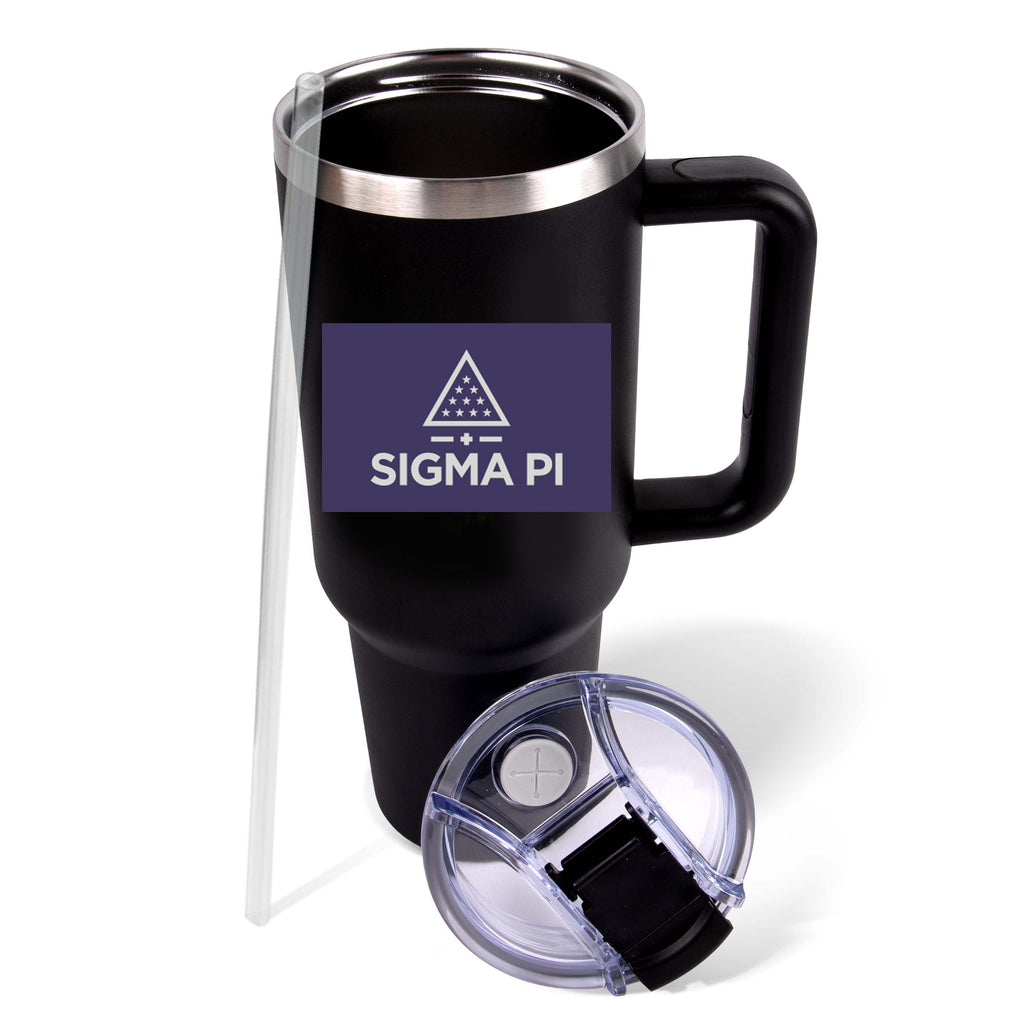 Sigma Pi Fraternity 40oz Stainless Steel Tumbler with Handle