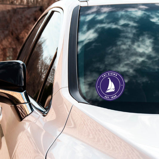 Sigma Sigma Sigma Sorority Car Decal Sticker- Full Color Circle Logo