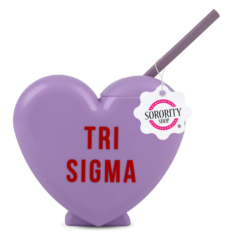 Tri Sigma Tumbler- Candy Heart Shaped