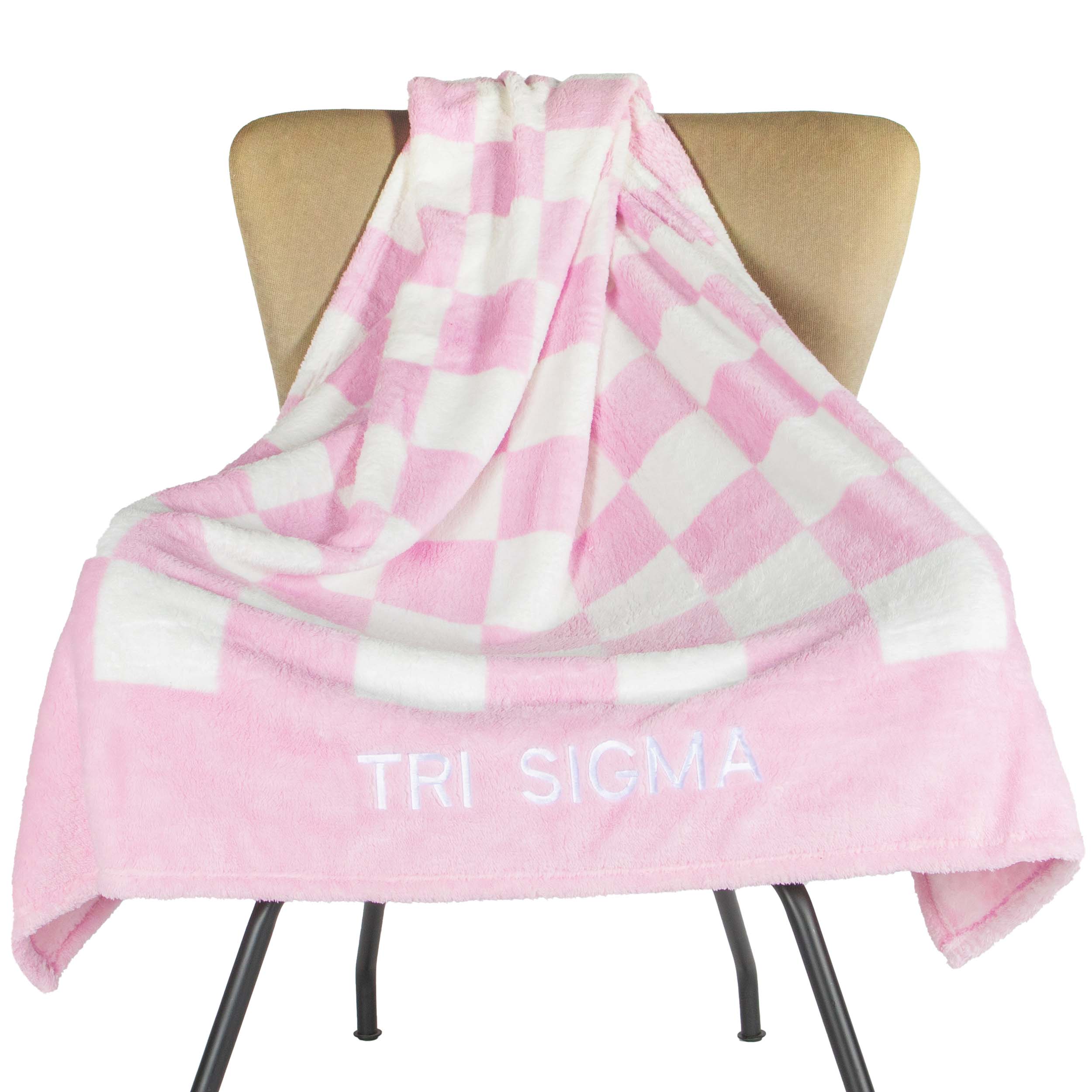 Tri Sigma Thick Blanket, Checkered Blanket – SororityShop