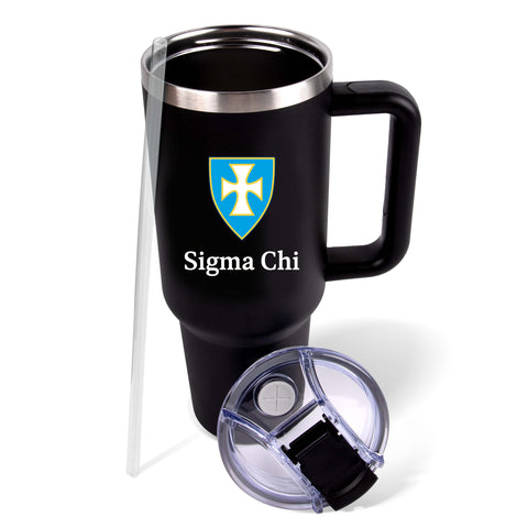 Sigma Chi Fraternity 40oz Stainless Steel Tumbler with Handle