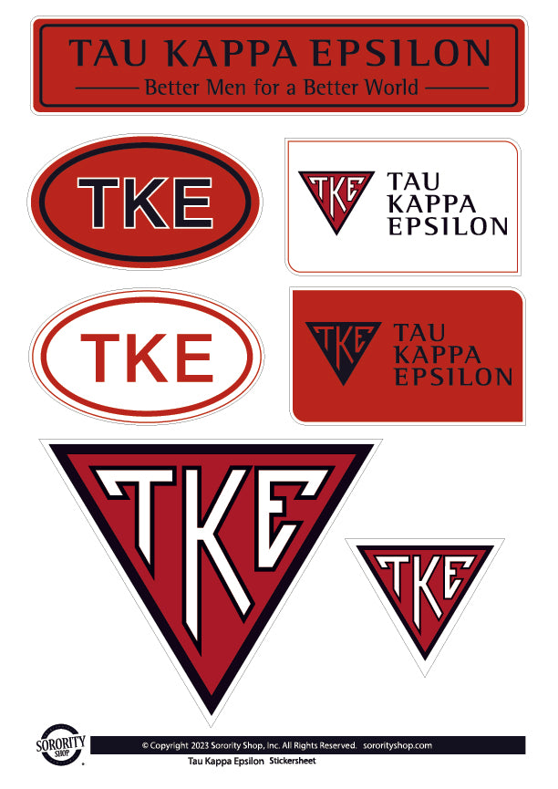 Tau Kappa Epsilon Fraternity Sticker Sheet- Brand Focus