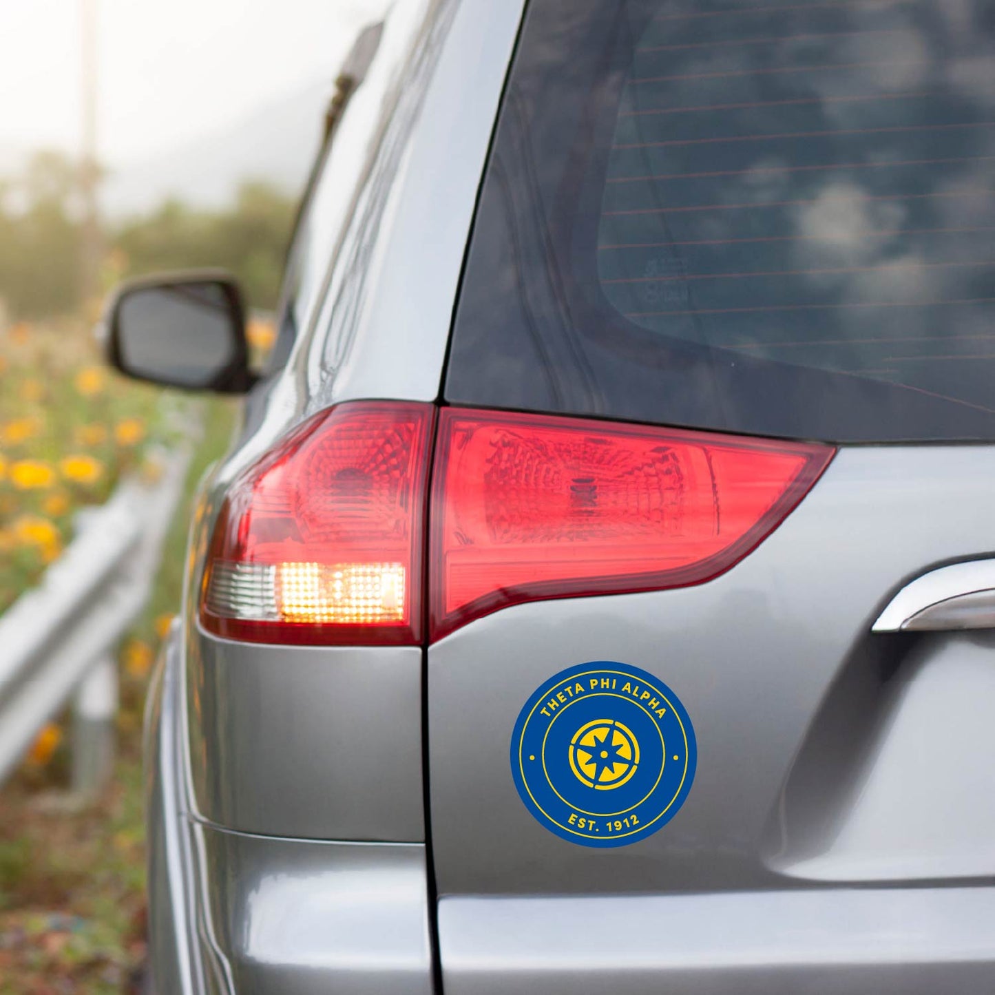 Theta Phi Alpha Sorority Car Decal Sticker- Full Color Circle Logo