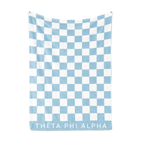 Theta Phi Alpha Blanket - Thick Checkered Sherpa Blanket