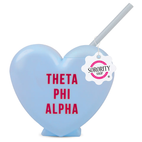 Theta Phi Alpha Tumbler- Candy Heart Shaped