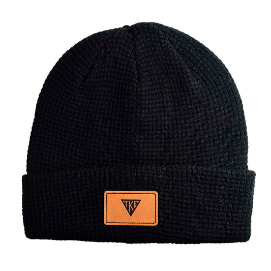 Tau Kappa Epsilon Fraternity Beanie Hat - Black Winter Hat w/ Greek Letters Patch