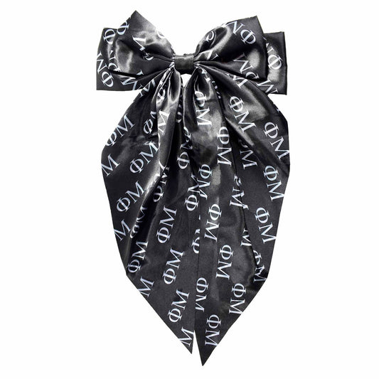 Phi Mu Greek Letters Hair Bow