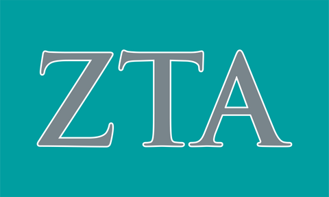 Zeta Tau Alpha Sorority Greek Letters Flag, Two-Color Design