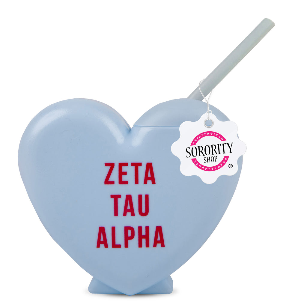 Zeta Tau Alpha Tumbler- Candy Heart Shaped