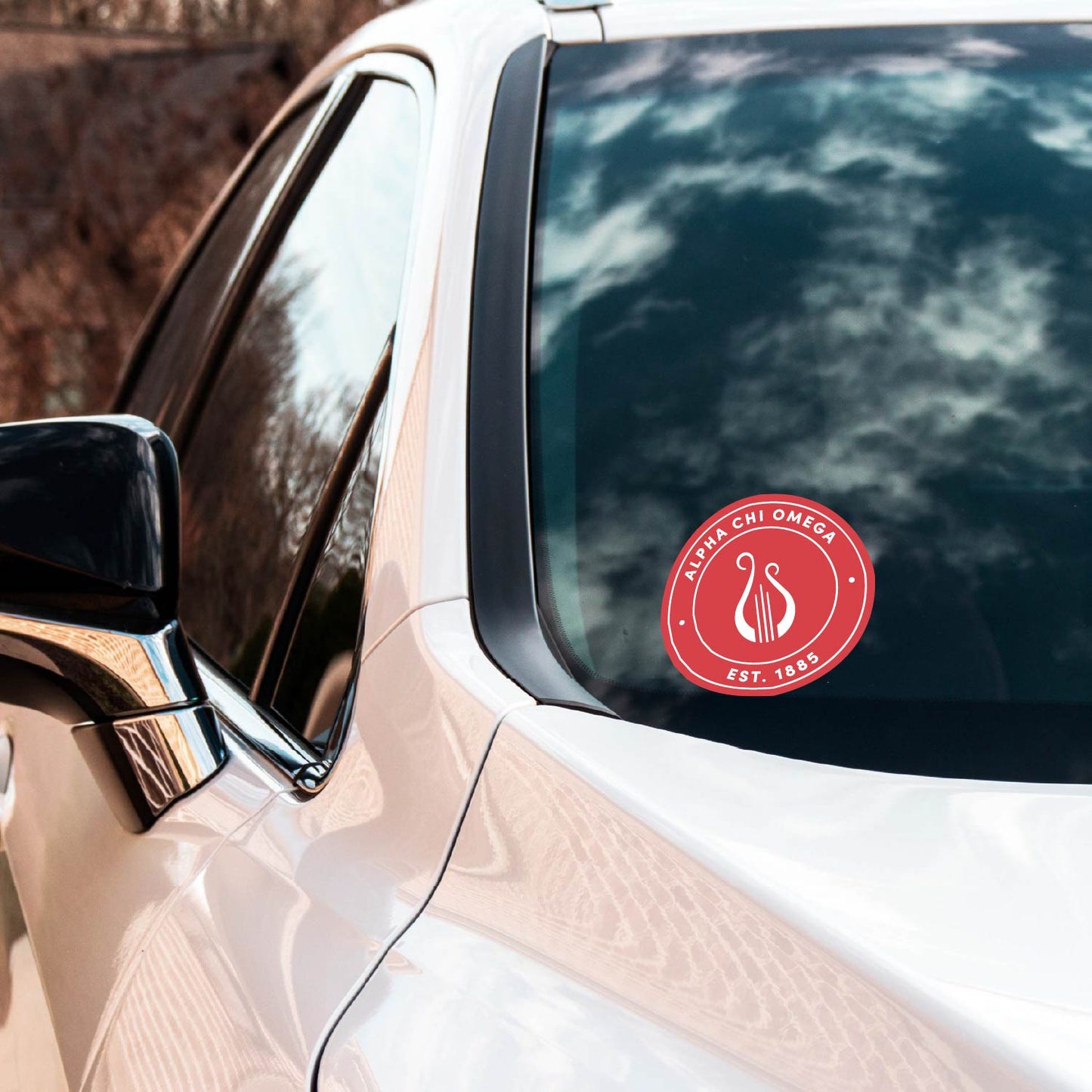 Alpha Chi Omega Sorority Car Decal Sticker- Full Color Circle Logo