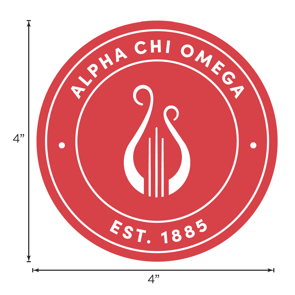 Alpha Chi Omega Sorority Car Decal Sticker- Full Color Circle Logo