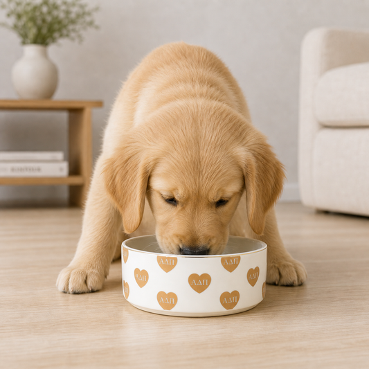 Alpha Delta Pi Pet Bowl- 6" Ceramic Bowl For Dogs and Cats