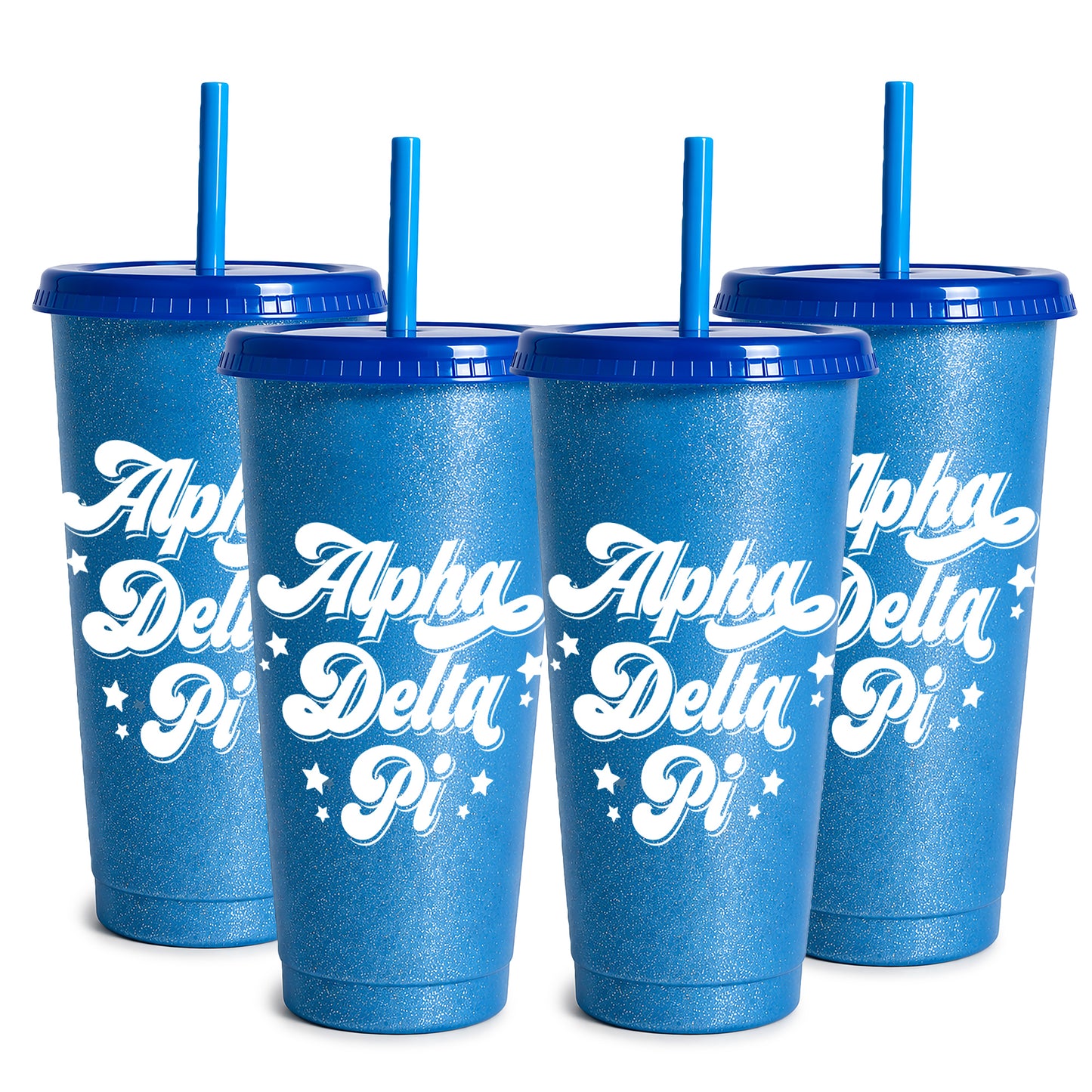 Alpha Delta Pi Glitter Color Changing Cup 4-Pack