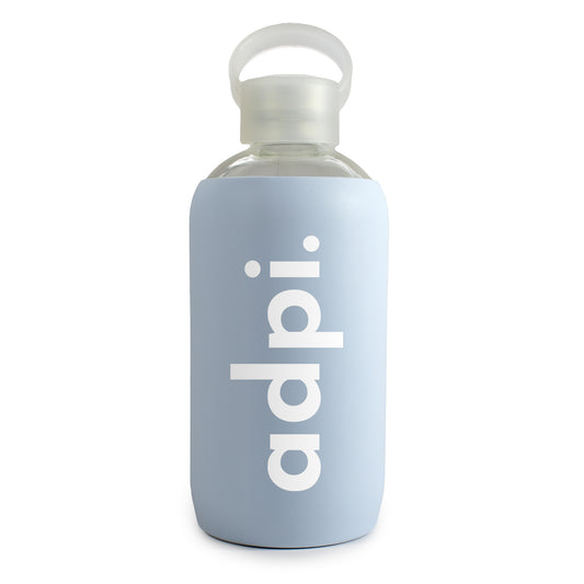 Alpha Delta Pi Glass Water Bottle with Silicone Sleeve
