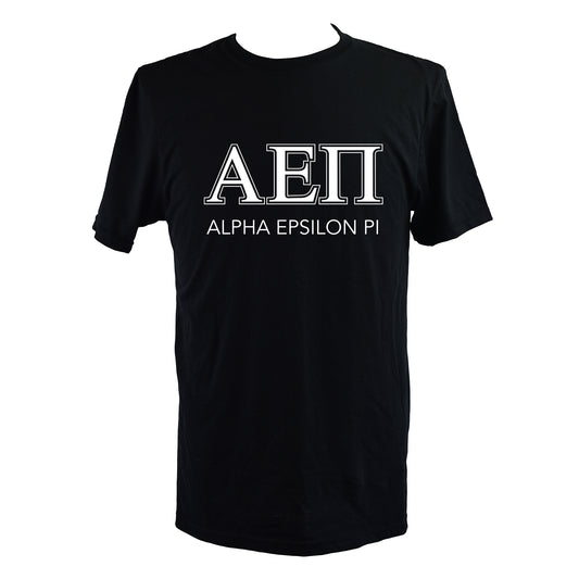 Alpha Epsilon Pi Fraternity T-Shirt- Varsity Greek Letters Design