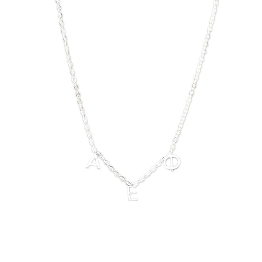 Alpha Epsilon Phi Silver Greek Letters Necklace
