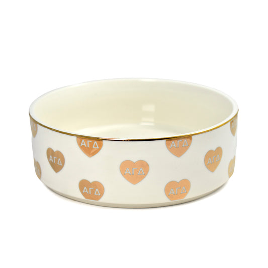 Alpha Gamma Delta Pet Bowl- 6" Ceramic Bowl For Dogs and Cats